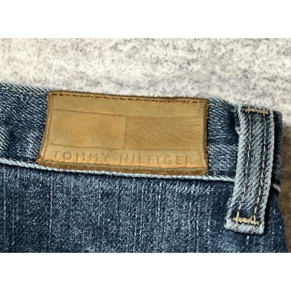 Y2K Tommy Hilfiger Hipster Bootcut Jeans Womens 34x32 Blue Denim Hip Hop Grunge - Picture 9 of 16